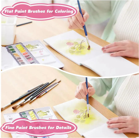 50 100 Pcs Painting Oil Brushes Set &ndash; Versatile Watercolor