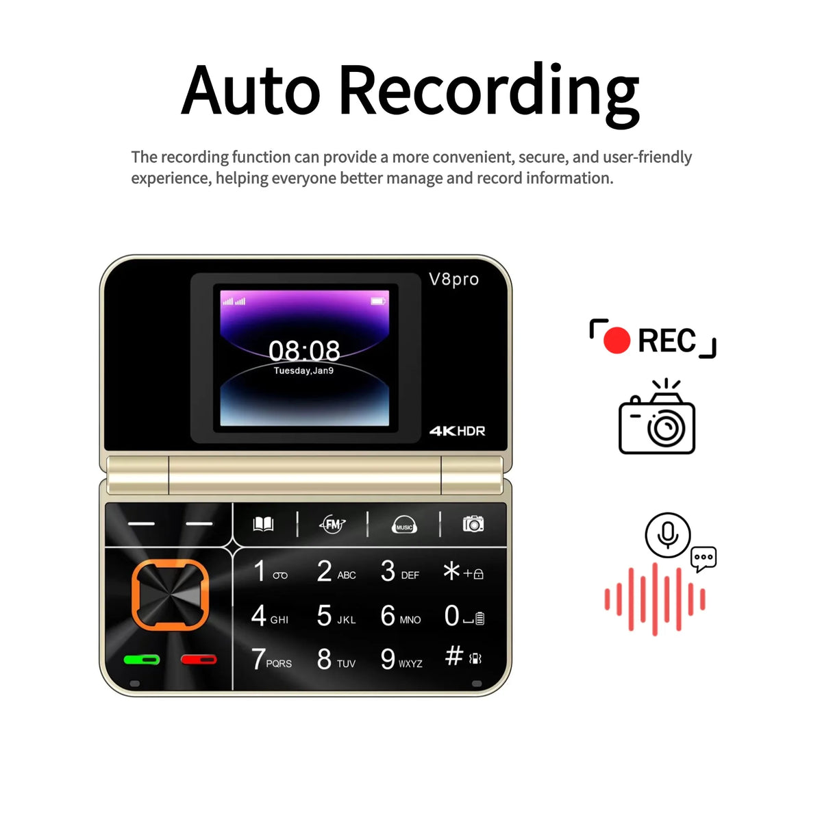 Two Screen Folding Pocket Phone &ndash; Large Push Button Dialing