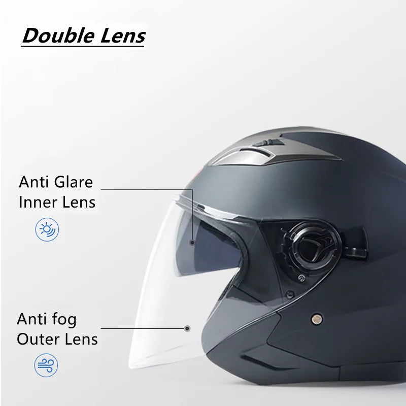 BLD DOT Approved Open Face Motorcycle Helmet - Unisex Stylish Safety Gear