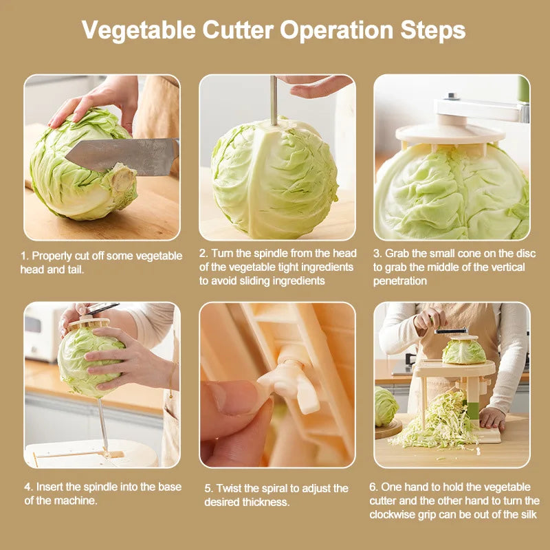 Cabbage Peeler Stainless Steel Grater - Hand Crank Grater