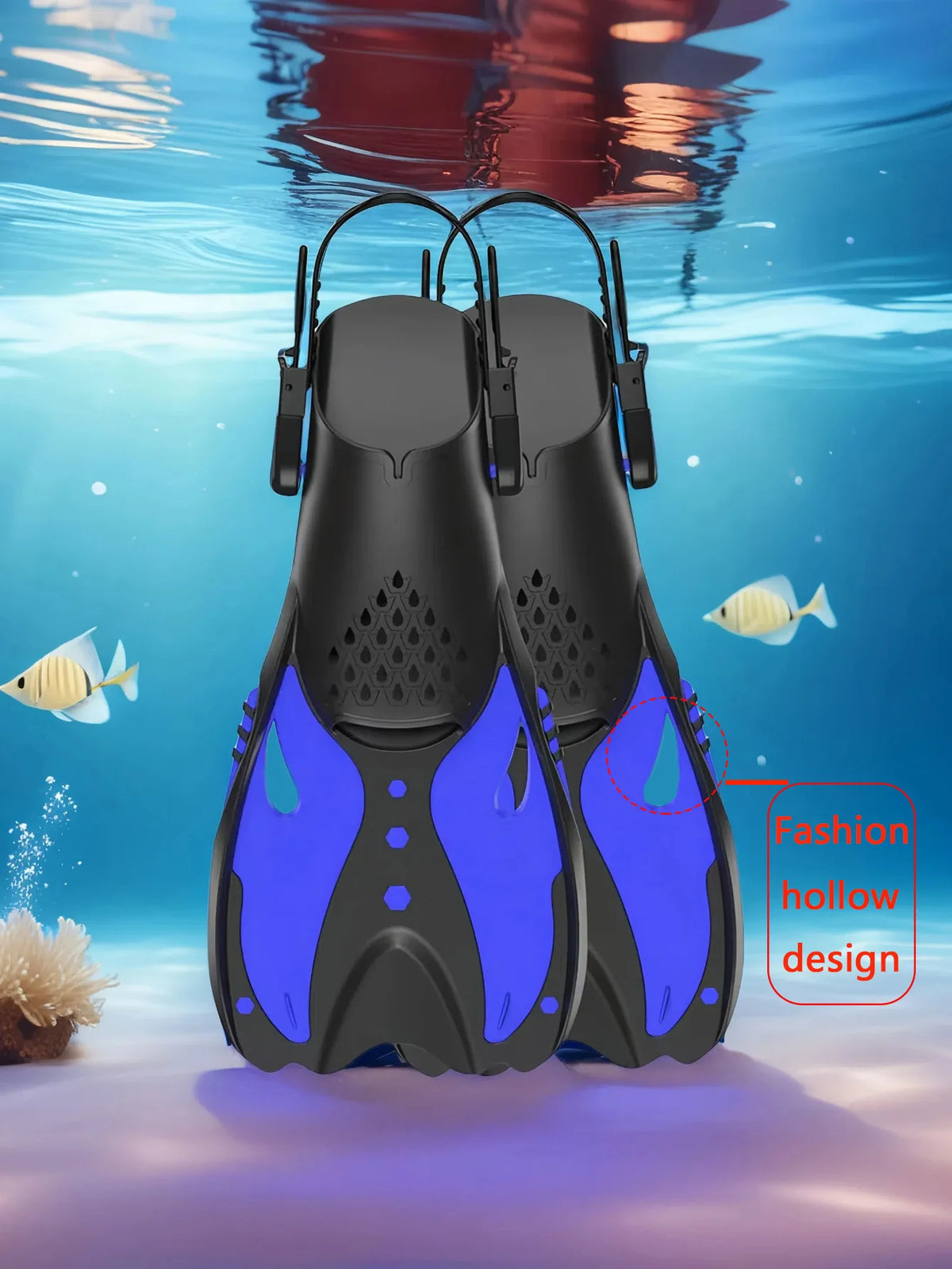 NoEnName Null 2710 &ndash; Adjustable Silicone Snorkeling Fins blue / L/XL