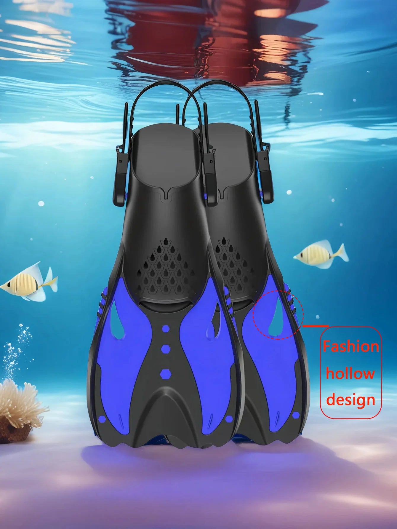 NoEnName Null 2710 &ndash; Adjustable Silicone Snorkeling Fins blue / L/XL