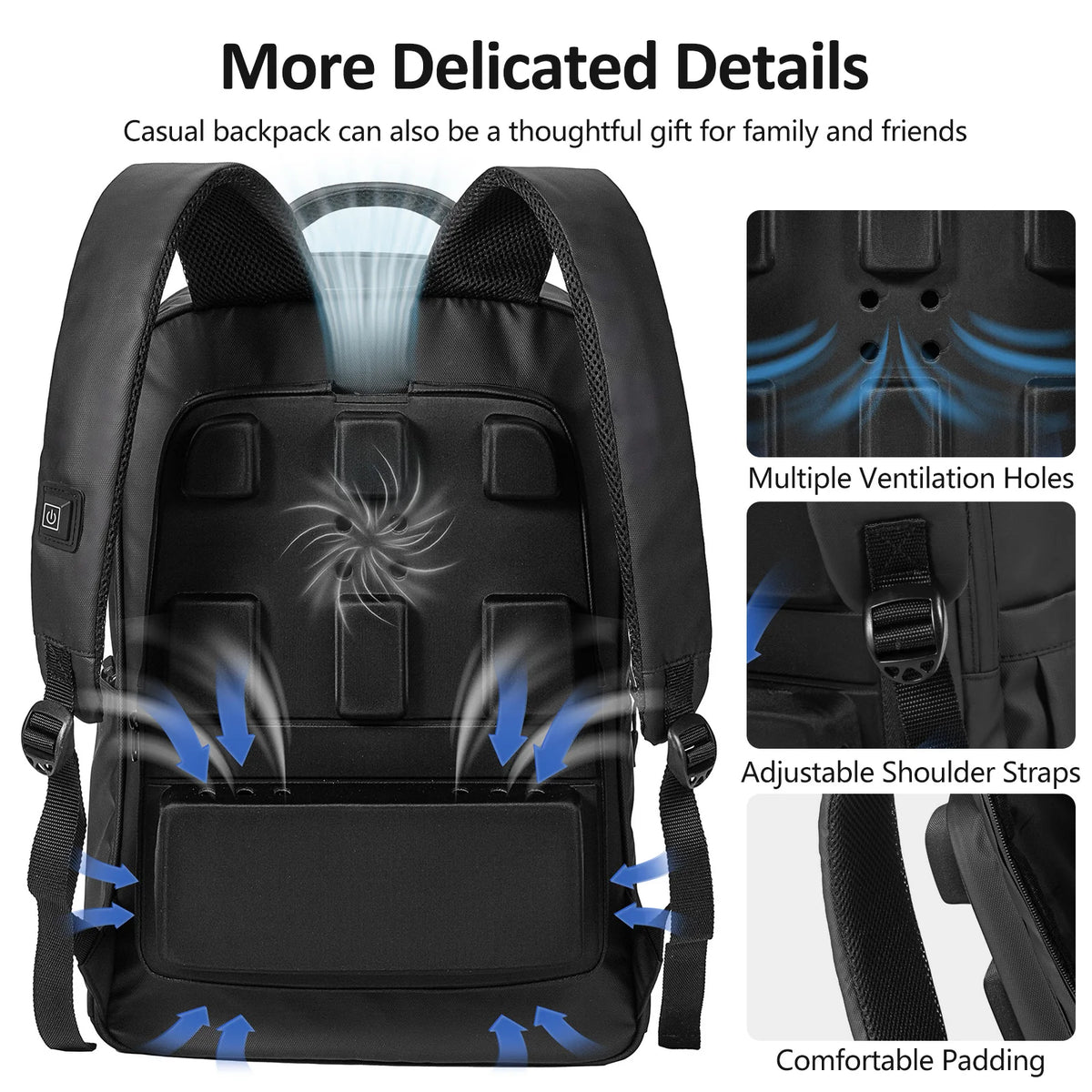 Lixada Backpack With Cooling Fan &ndash; Three-Stage Wind