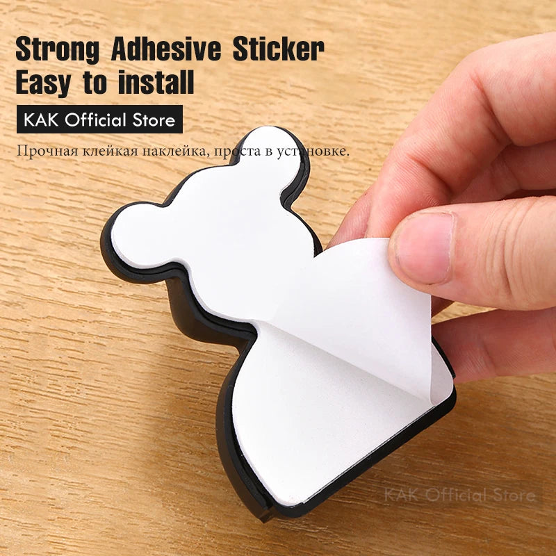 KAK Магнитный дверной стопор в форме медведя, не требующий сверления, противоветровой