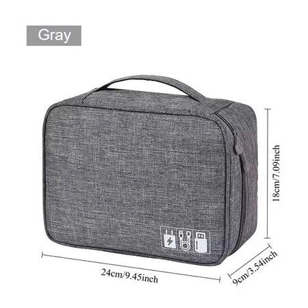 Waterproof USB Cable Organizer &ndash; Travel Ready Slim Design B grey