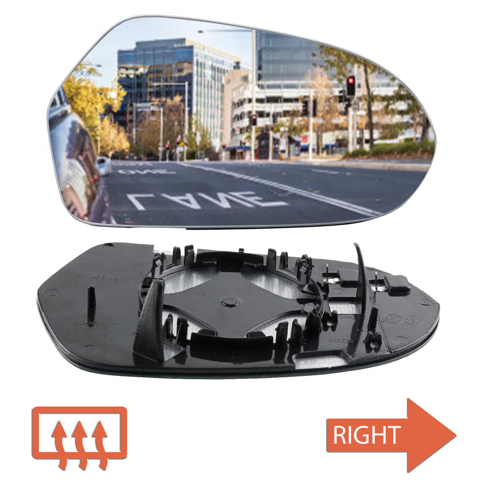 Mirror Glass for Audi A6 C7 2011-2018 Right Heated Convex Wing Mirror Direct Replacement