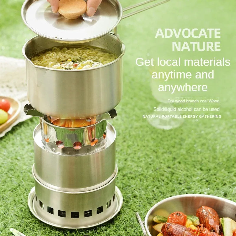 Nerezová ocel Kamna na dřevo Venkovní topení Grilování Kempování