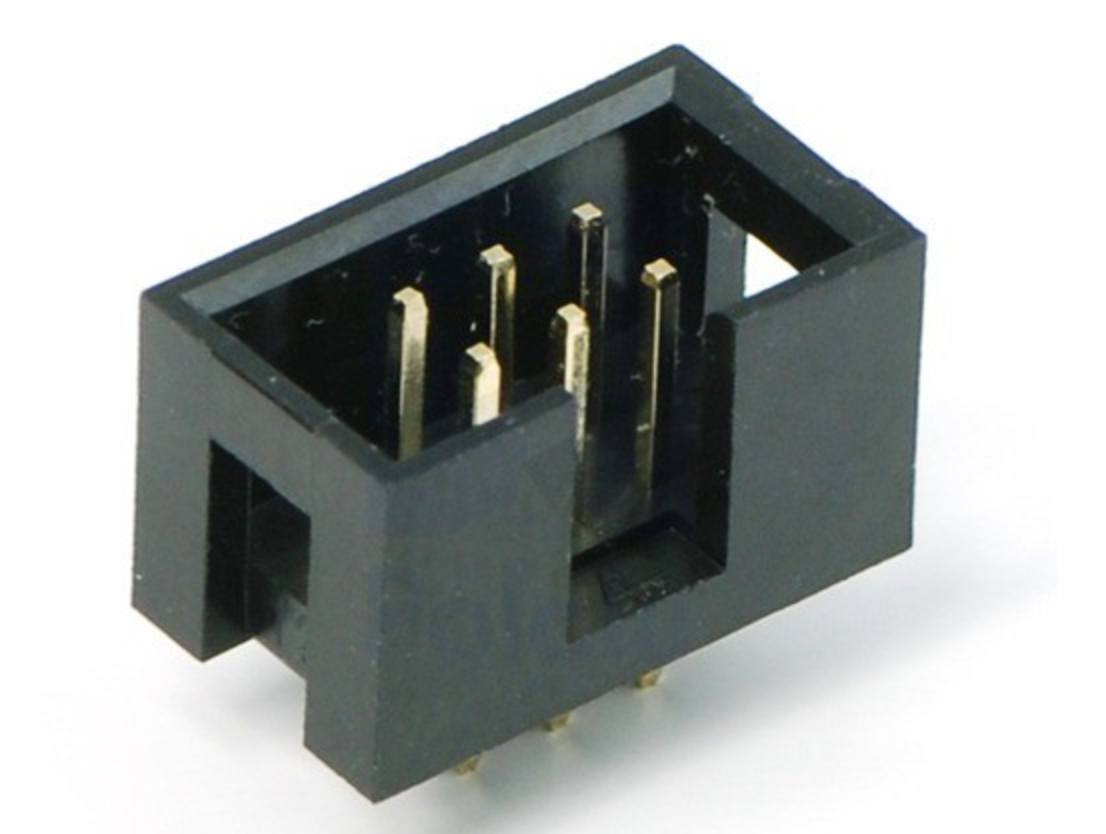 Shrouded Box Header: 2×3-Pin, 0.100" (2.54 Mm) Male