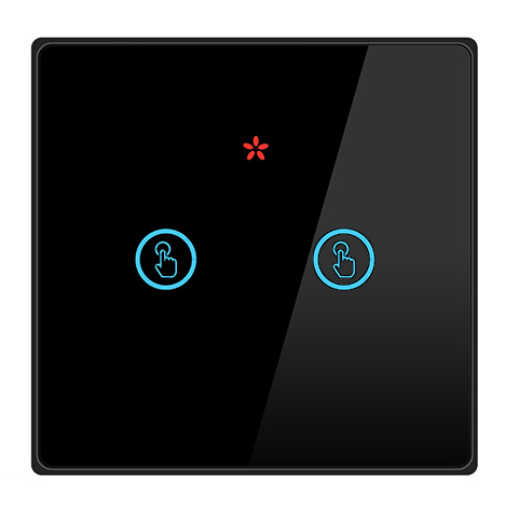2 Gang Smart Home Wireless Touch Switch Light Appliance RF 433Mhz Remote Control Glass Screen Wall Panel ASK Ev1257