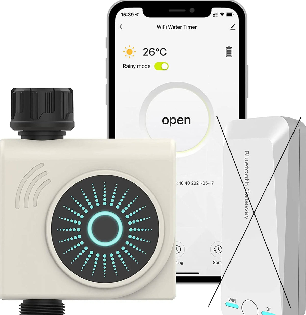 Bluetooth And WiFi Irrigation Programmer, Intelligent Automatic Watering Timer, Garden Watering Control With App Control For Duration And Rain Delay. Up To 8 Bar Pressure!