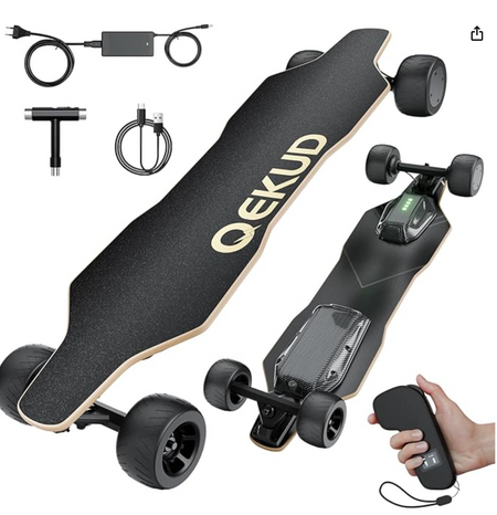 Qekud Electric Skateboard With Remote Control &ndash; Powerful