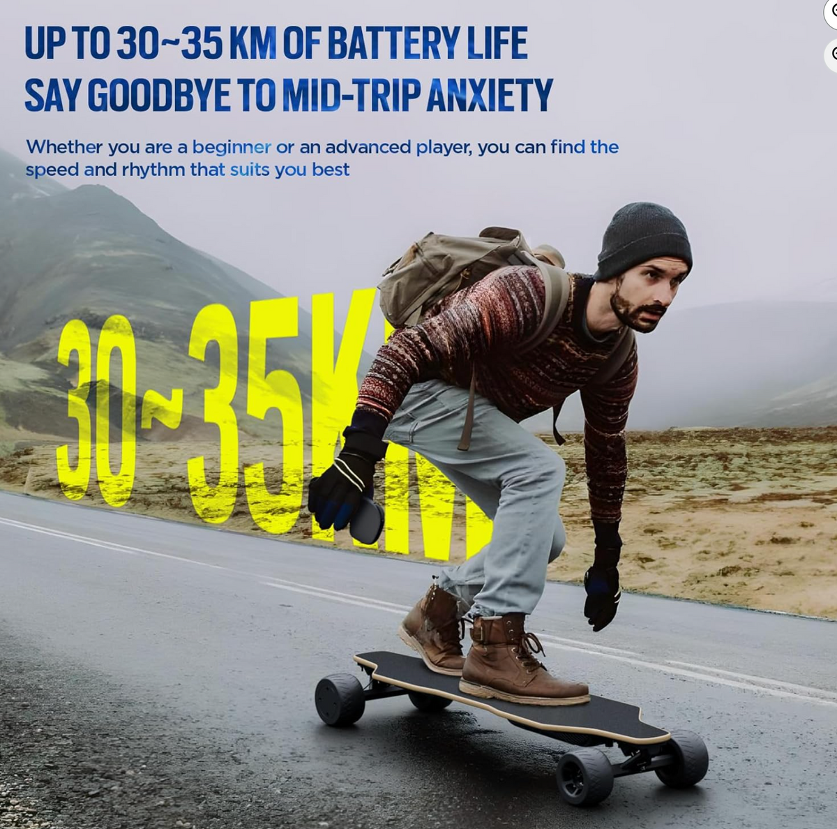 Qekud Electric Skateboard With Remote Control &ndash; Powerful