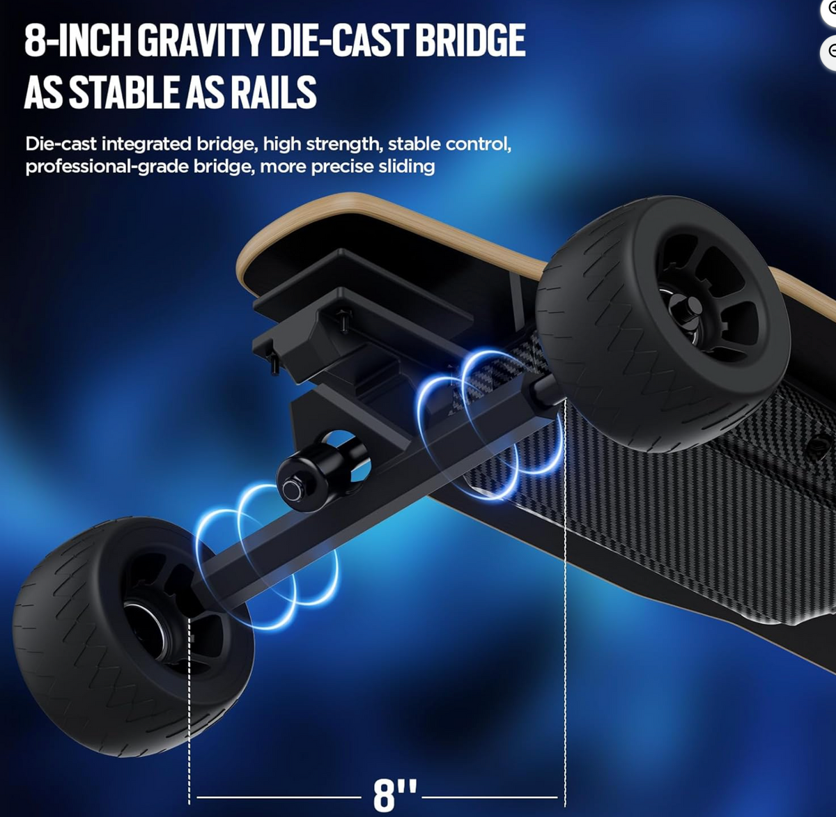 Qekud Electric Skateboard With Remote Control &ndash; Powerful