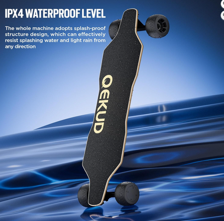 Qekud Electric Skateboard With Remote Control &ndash; Powerful