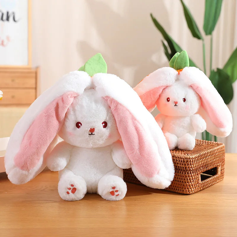 Plush Carrot &amp; Strawberry Rabbit Doll &ndash; Kawaii Animal Pillow