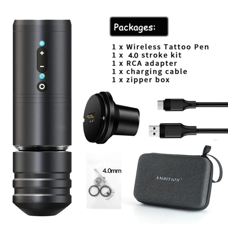 Ambition Ninja Pro Wireless Tattoo Machine &ndash; Battery 2400mAh Black Mini battery