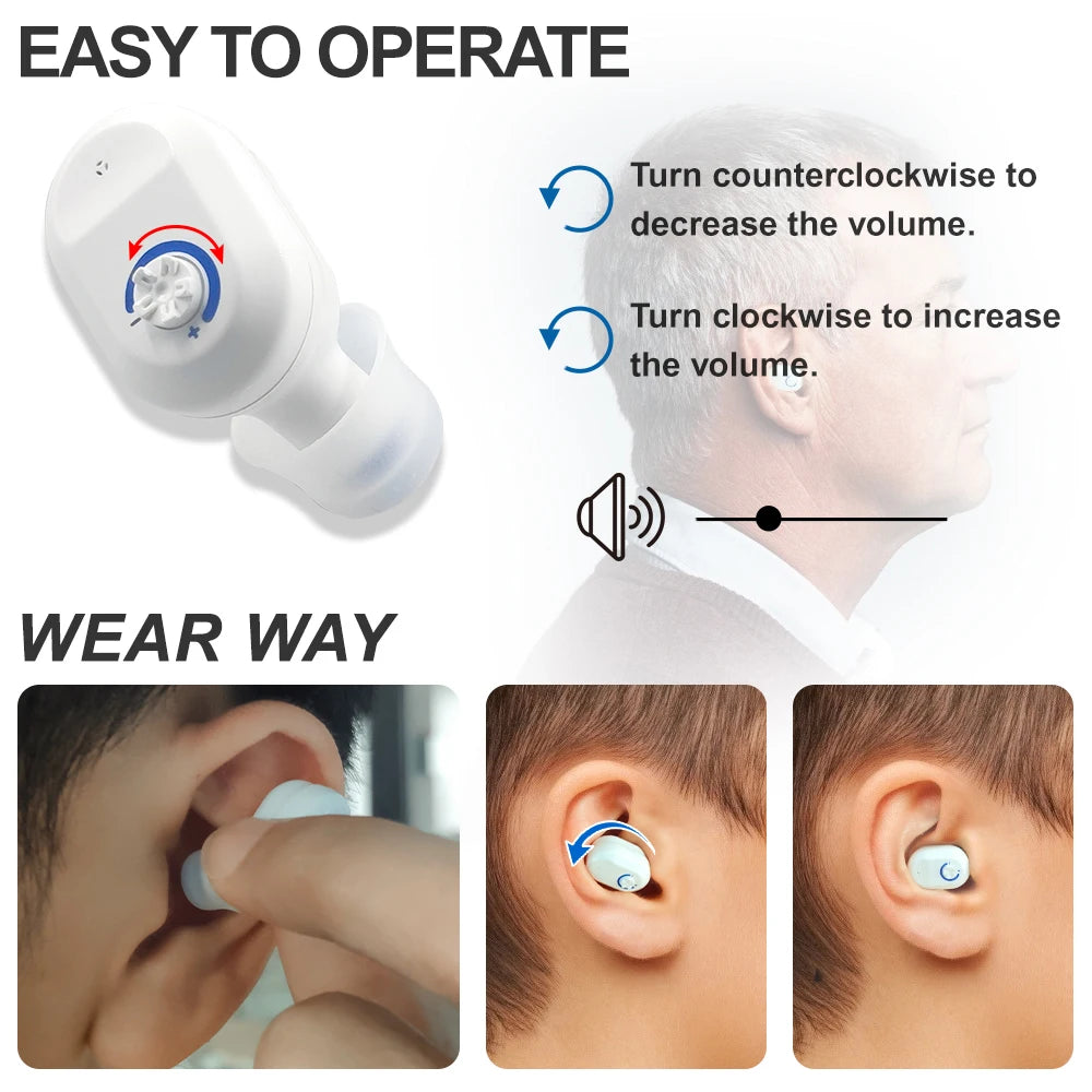 MUOXI Digital Mini Hearing Aid &ndash; Adjustable Tone Sound Amplifier