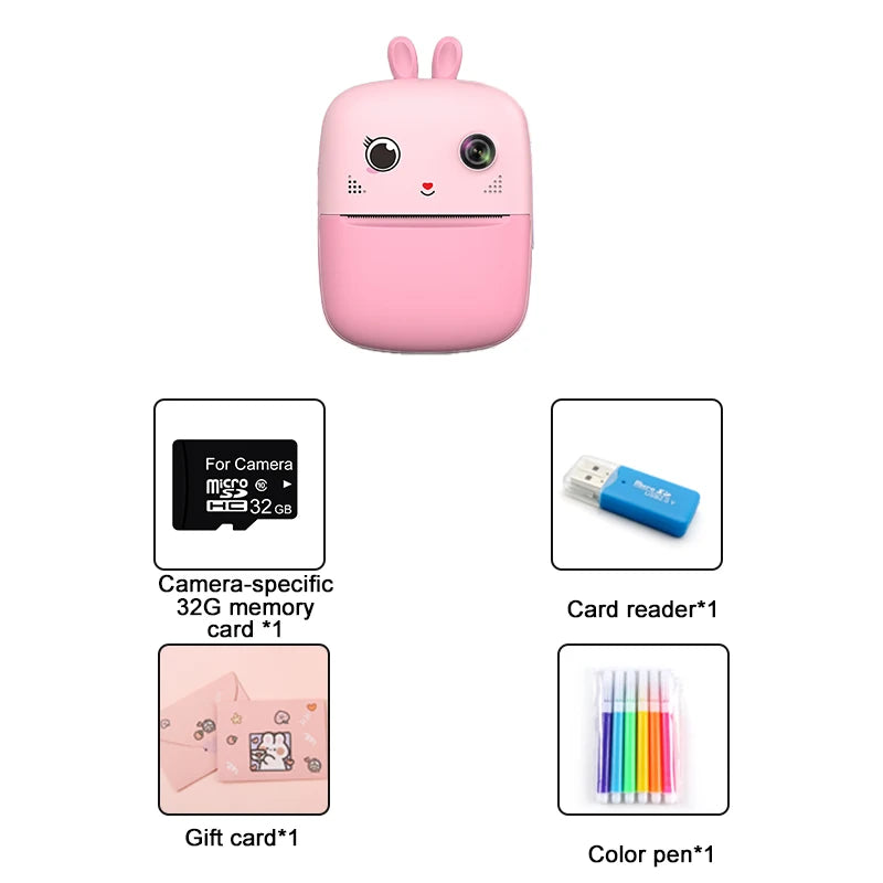 Kids Instant Print Digital Camera &ndash; Instant Photo Prints Pink-without bag