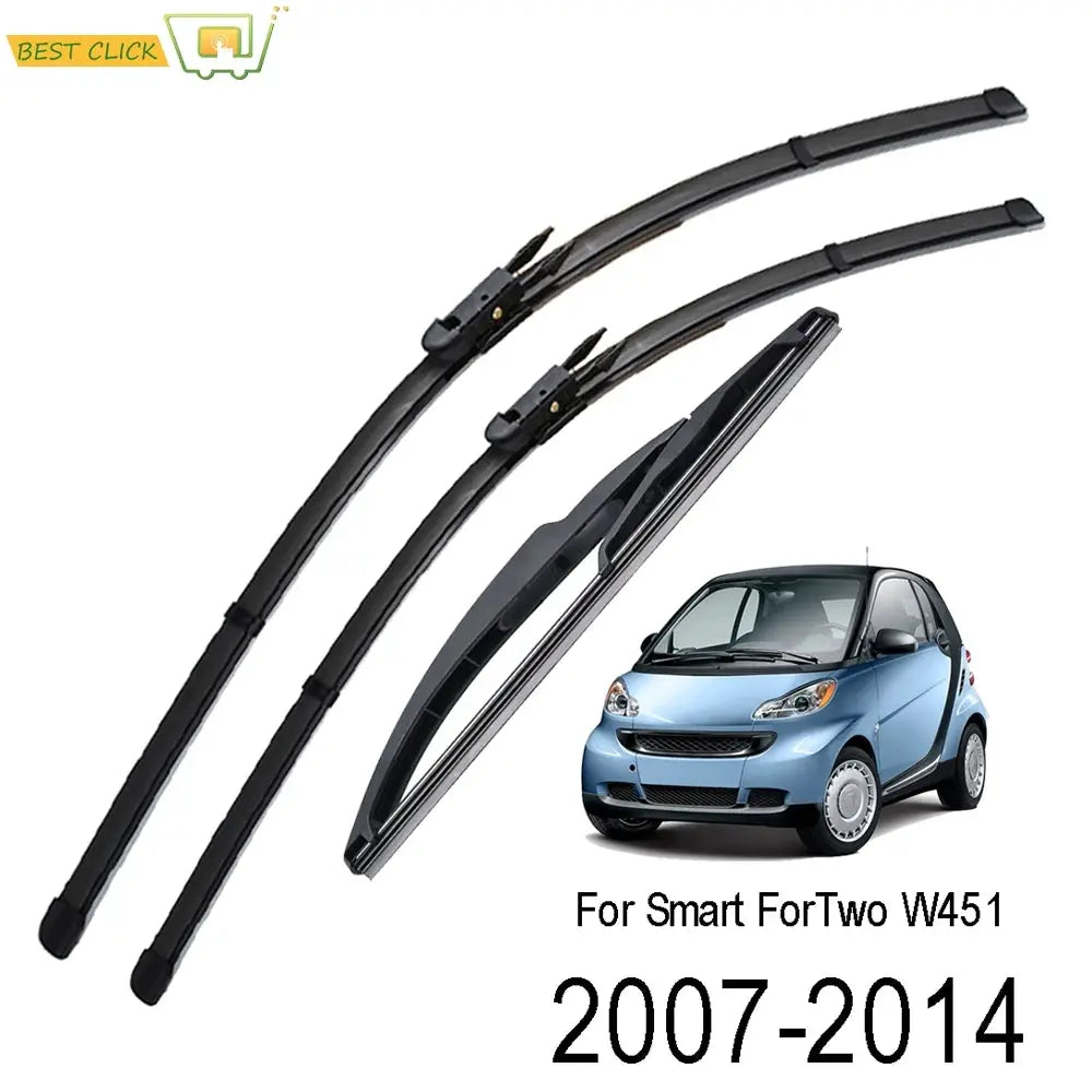 Misima Windshield Windscreen Wiper Blades For Smart ForTwo W451 2007 - 2014 Front Rear Window Set 2008 2009 2010 2011 2012 2013 by InterCyprus Trading Ltd