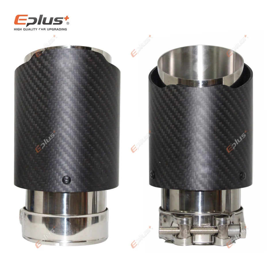 Матовый наконечник глушителя из углеродного волокна для универсальной выхлопной трубы, 51-77мм