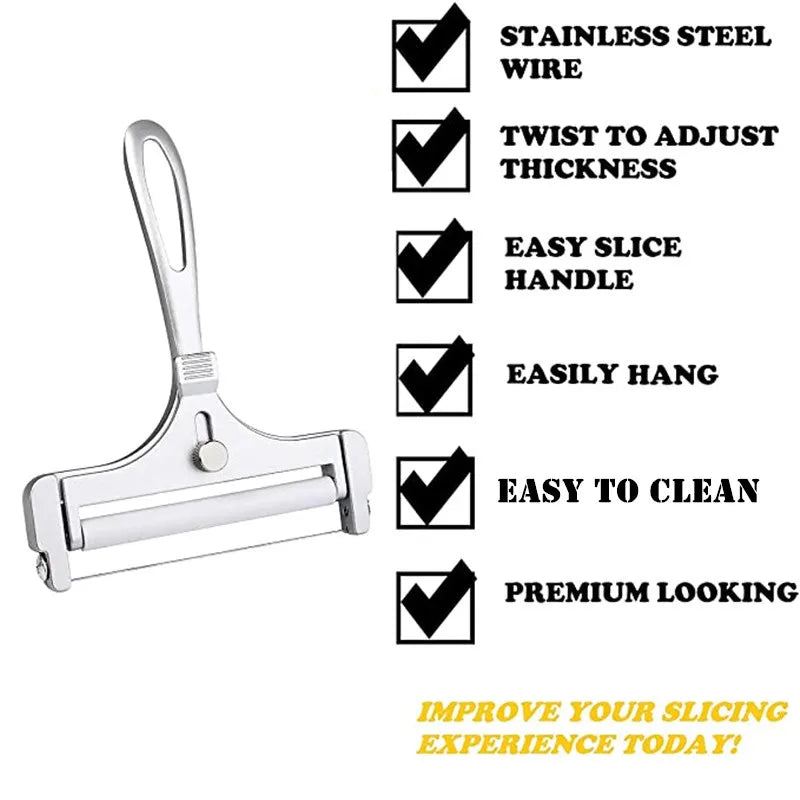 Adjustable Aluminium Alloy Cheese Slicer with Stainless Steel Wire