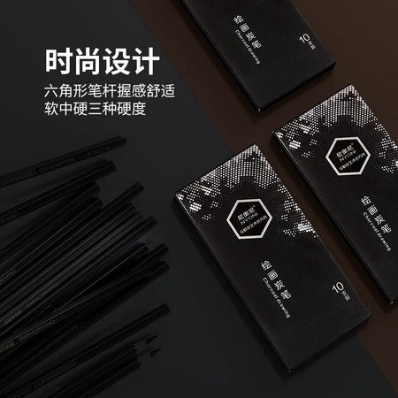 Professional Charcoal Pencils Drawing Set &ndash; Soft to Hard