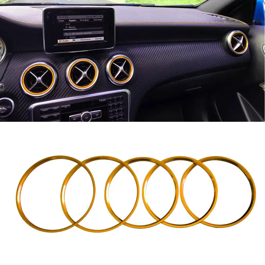 Aluminum AC Vent Trim Rings for Mercedes Benz W176 W246 C117 X156 by InterCyprus Trading Ltd