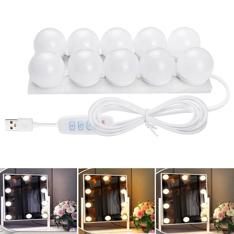 Dimmable LED Makeup Light For Vanity Mirror Spring Clip Studio Lamp