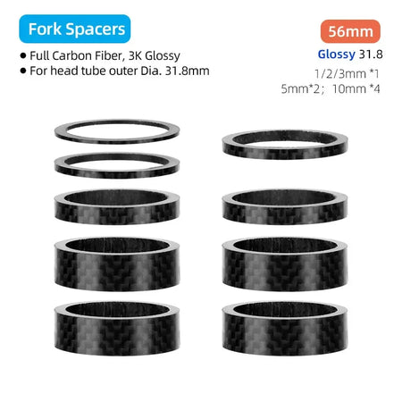 DEEMOUNT Carbon Spacers &ndash; Lightweight and Durable Handlebar Rise Adjusters G31.8 H56mm P9 / CHINA