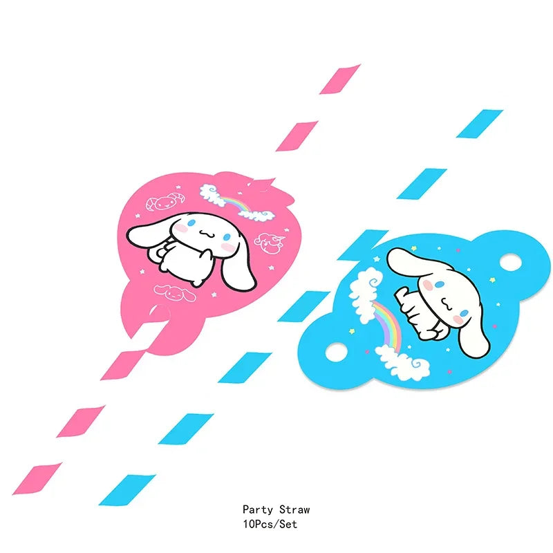 Cinnamoroll Kids Birthday Party Tableware Set Straw 10Pcs