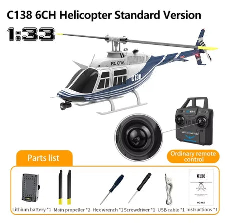 C138 RC Helicopter &ndash; Altitude Hold App Controlled Flight Blue
