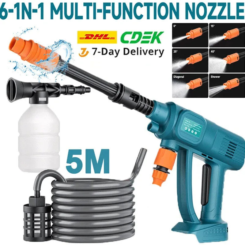 Synxiter 6-v-1 vysokotlaková pištoľ na umývanie áut pre Makita 18V, bezdrôtová