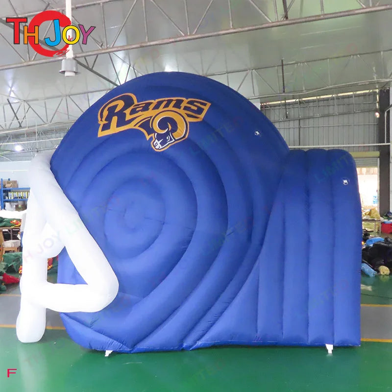 5x4m Προσαρμοσμένος Λογότυπος Φουσκωτός Κράνος Ποδόσφαιρου Σήραγγες Εκδηλώσεων