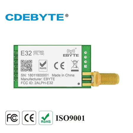 Ebyte 433MHz LoRa UART Module E32-433T30D-V8.1 30dBm SMA Default Title
