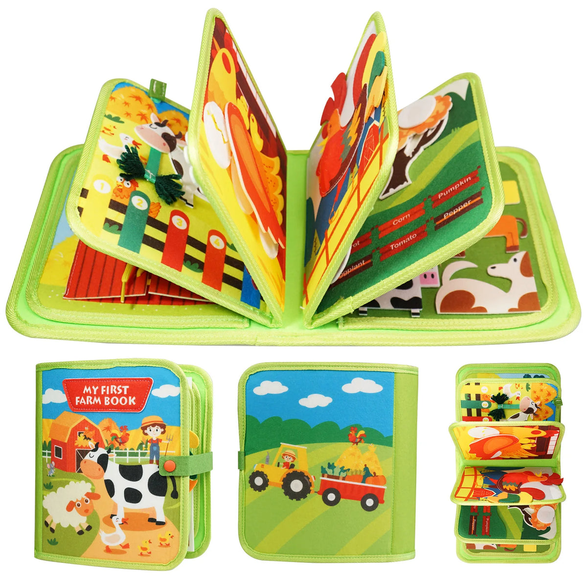Children's 3D Farm Felt Storybook - Interactive Busy Board Farm Book