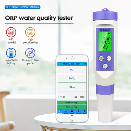 BLE-9001 Bluetooth ORP Meter &ndash; App Controlled Water Monitor