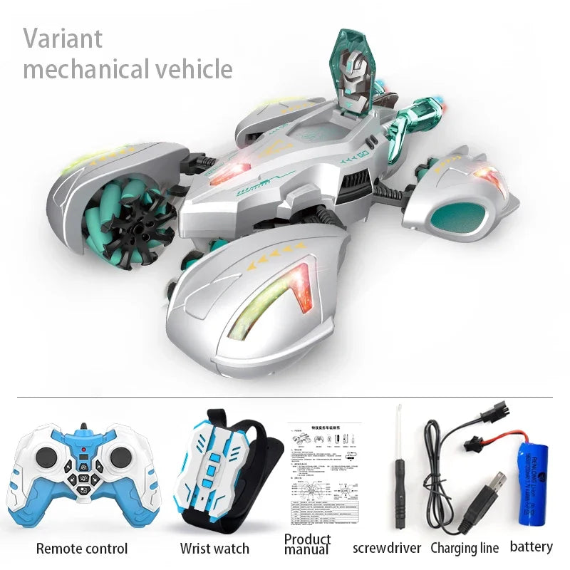 Electric RC Car 2 In 1 Transformation &ndash; Remote Control Fun Dual control-silver