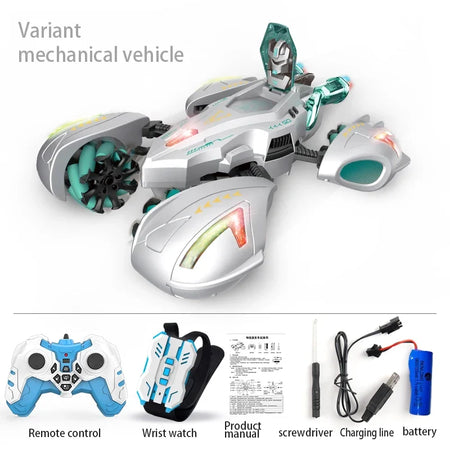 Electric RC Car 2 In 1 Transformation &ndash; Remote Control Fun Dual control-silver
