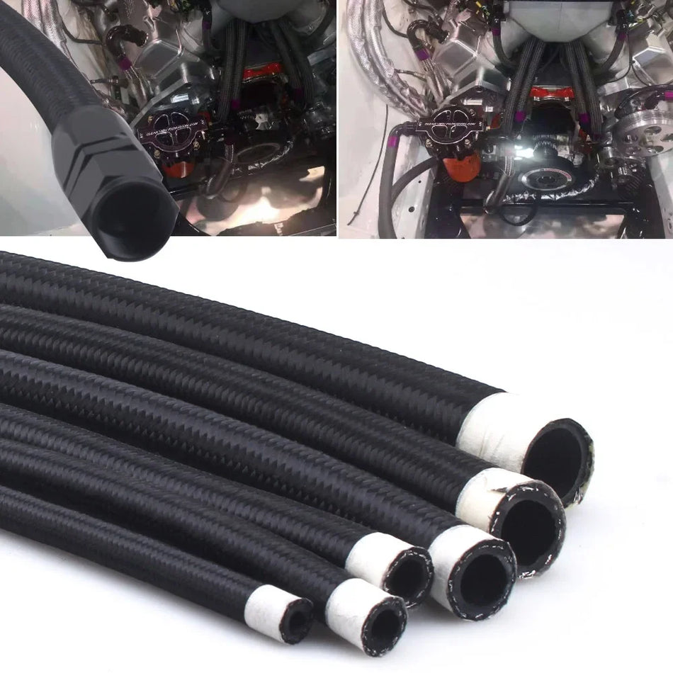 Tuyau de carburant tressé en nylon et acier inoxydable AN6 pour ligne de refroidisseur d'huile 1M-6M