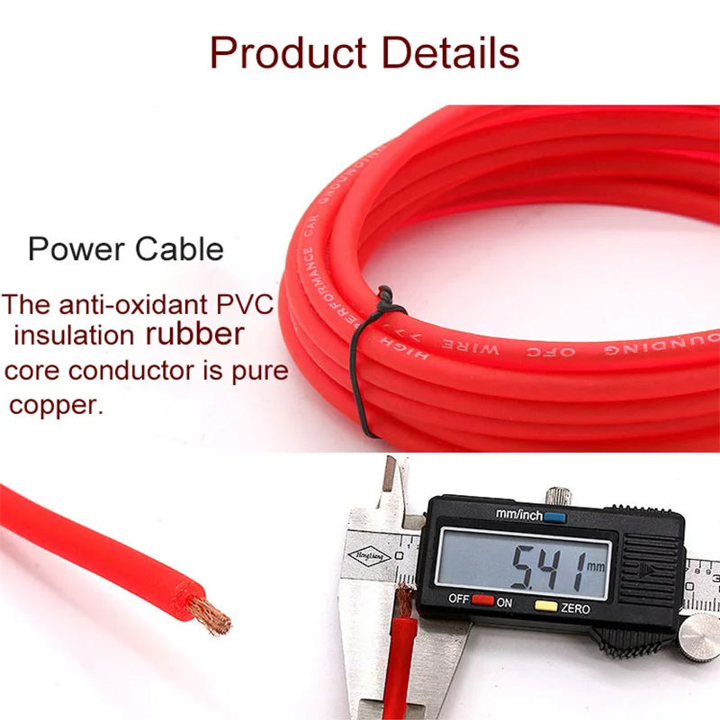 Kit de cableado de audio para automóvil 1500W cable de subwoofer 10GA con soporte de fusible de 60A