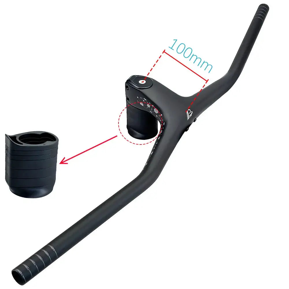 BALUGOE Carbon MTB Integrated Handlebar 28.6mm -17Degree Mtb Handlebars with Stem 740mm 60/70/80/90/100mm Bicycle Handlebar by InterCyprus Trading Ltd