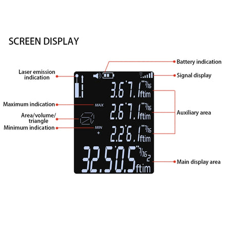 40m Protable Laser Distance Meter &ndash; Rechargeable Backlight
