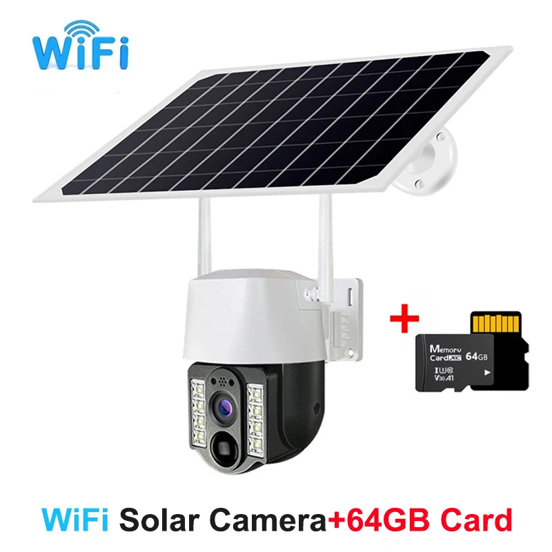 Solar WiFi PTZ Camera 4G Sim 10X Zoom &ndash; Auto Tracking WiFi and 64GB Card