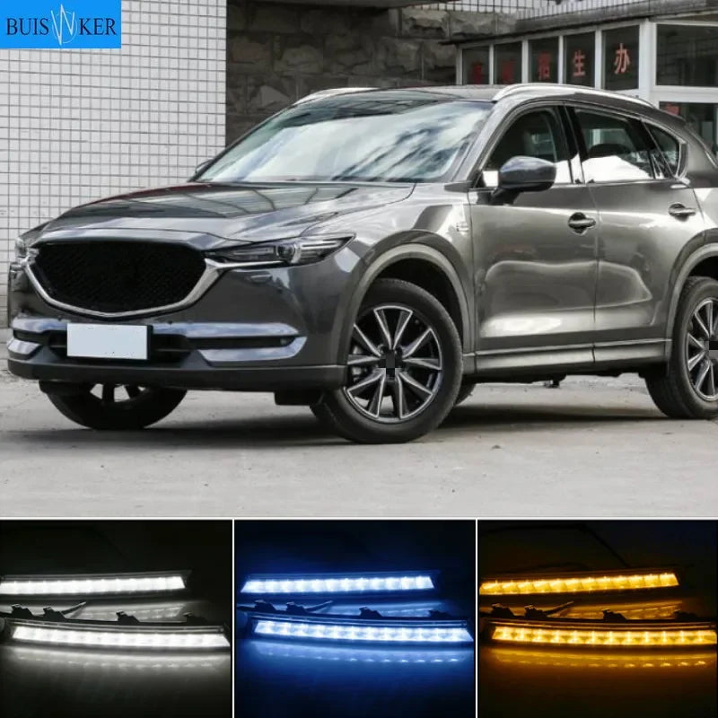 2 sztuki świateł LED DRL do Mazda CX5 z płynącym sygnałem kierunkowskazu