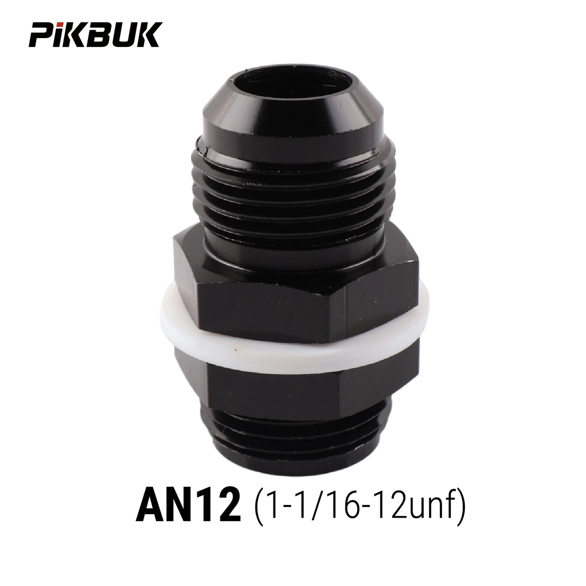 PIKBUK AN6 AN8 AN10 AN12 Fuel Cell Bulkhead Fitting Accessories Fuel Cell Bulkhead Adapter Fitting Black by InterCyprus Trading Ltd