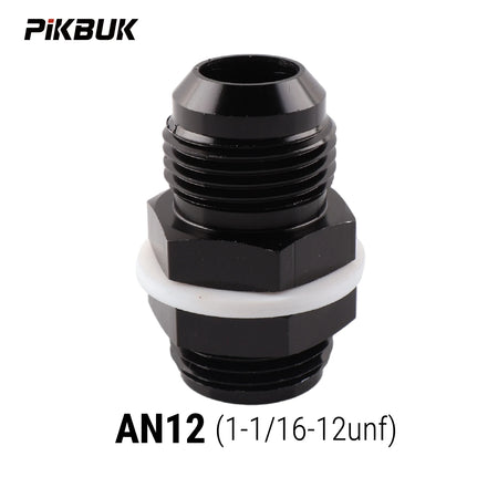 PIKBUK AN6 AN8 AN10 AN12 Fuel Cell Bulkhead Fitting Accessories Fuel Cell Bulkhead Adapter Fitting Black by InterCyprus Trading Ltd