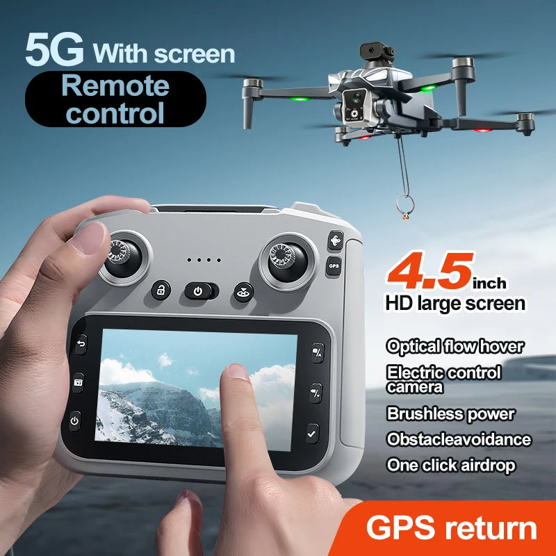 K18 Max K19 Max RC Drone &ndash; 4K Dual Camera With GPS Foldable