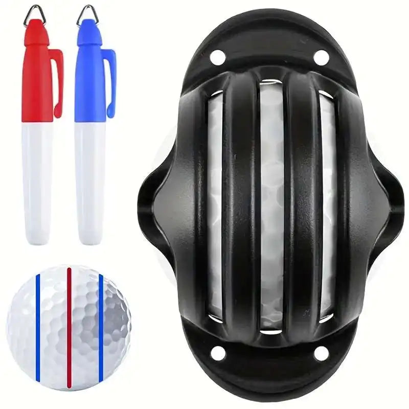 Penne per marcatori blu e rosse con tripla linea per rivestimento palline da golf da putting