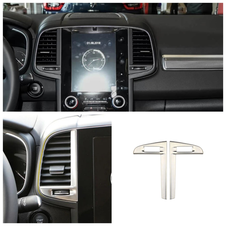 Front AC Vent Cover Trim Stainless Steel For Renault Koleos QM6 Interior Cabin Accent Protection