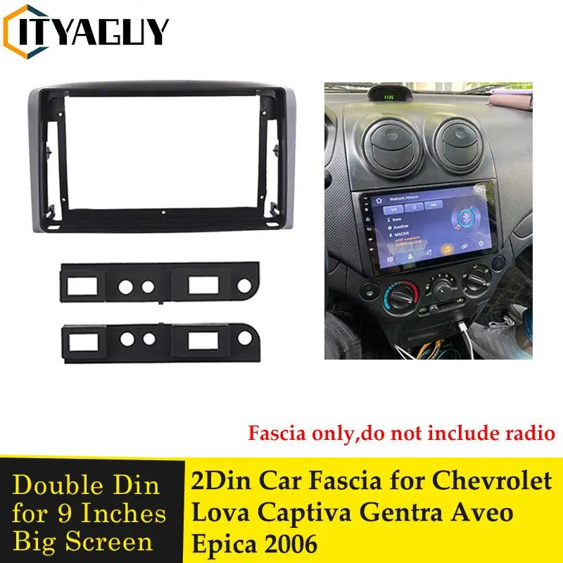 Fascia pentru radio pentru Chevrolet 9 inch, plastic ABS, Double DIN, compatibil cu Lova, Captiva, Gentra, Aveo, Epica